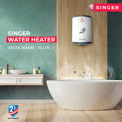 Singer 15 L Water Heater Vesta Warm 2000 Watts With Free Installation Kit ( BEE 5 Star )