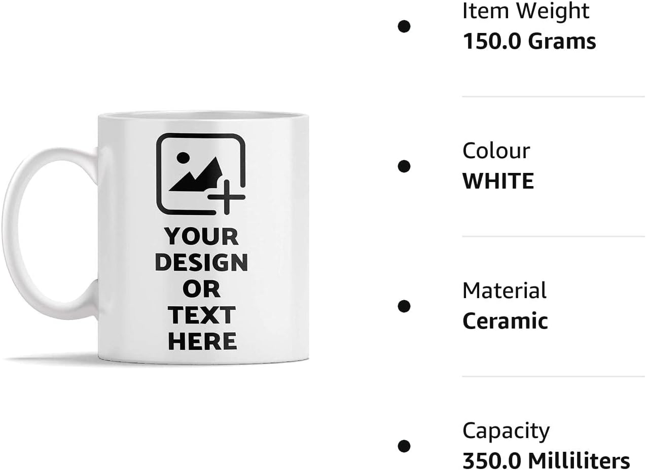 TGC Ceramic Customized/Personalized Photo On Coffee Mug/Cup For Anniversary Birthday Wedding Gift - White Ceremic, 350 ML