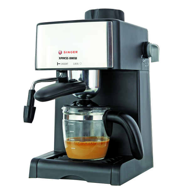 Singer Xpress Brew Espresso Cappuccino Coffee Maker (800 Watts Black)